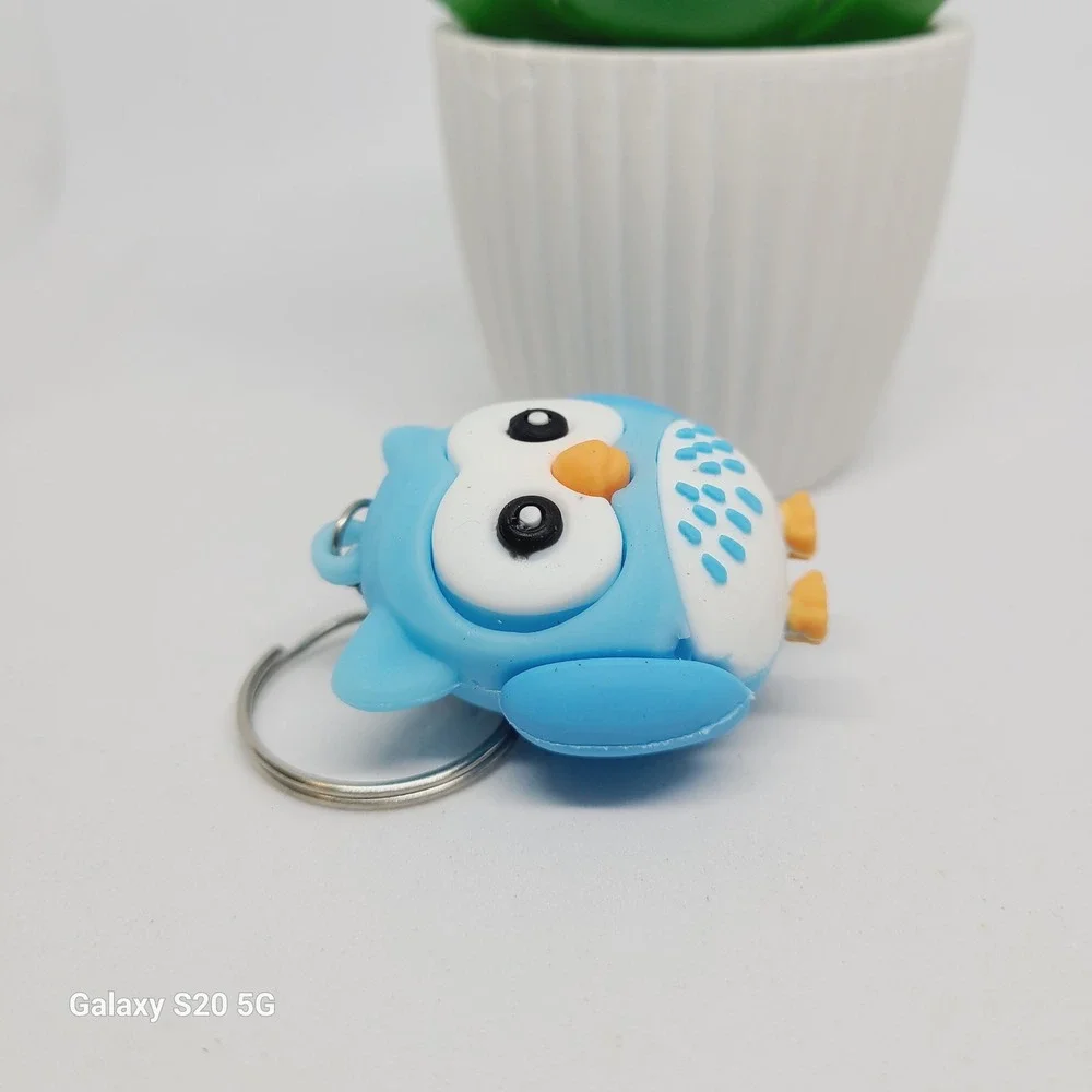Blue Owl Keychain Adorable Bird Keyring Novelty Bag‎ Charm Cute Backpack NWOT